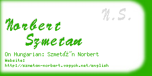 norbert szmetan business card